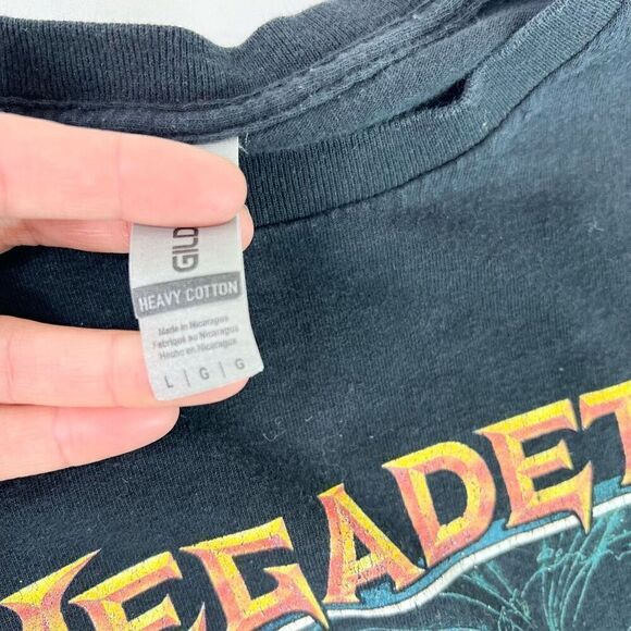 Megadeth T-Shirt Mens Large Black Heavy Cotton Crew Neck Short Sleeve Graphic - Picture 3 of 9